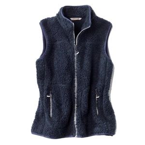 Orvis Navy Sherpa Fleece Vest EUC size M